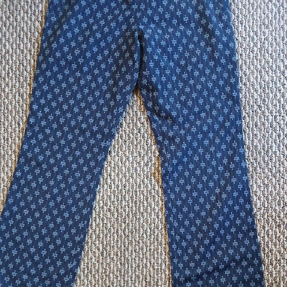 Tory Burch Dark Blue Textured Pants - Picture 4 of 6